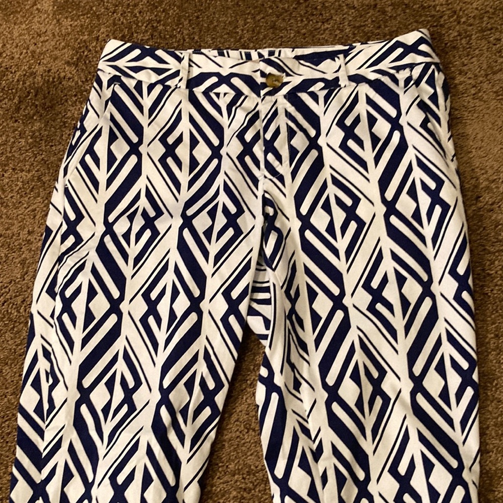 BANANA REPUBLIC PANTS. NAVY AND WHITE. SIZE 6. NWOT